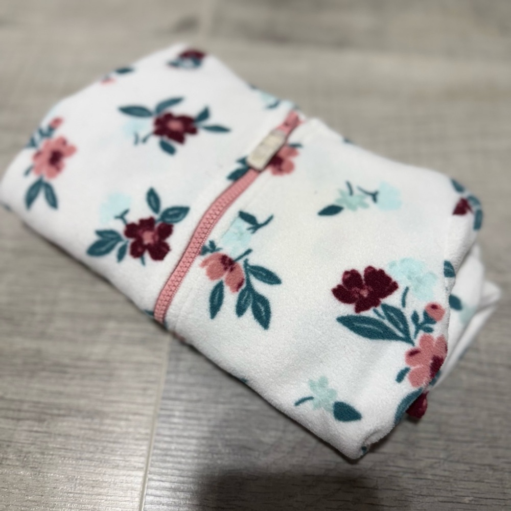 Carter's Floral Baby Blanket with Pink and Teal Accents